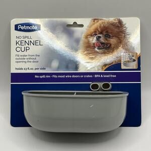 Petmate No Spill Kennel Cup Double Dinner 13-Ounces Per Side Fill From Outside